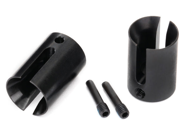 Traxxas® 8652 Drive cup, machined steel (2)/ 4x17mm screw pins (2)