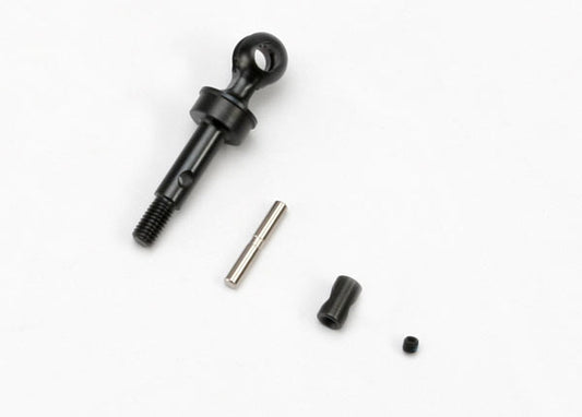 Traxxas@ 5654 Stub axle, CV style (machined steel) (1)/ cross pin (1)/ drive pin (1)