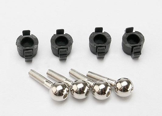 Traxxas® 7033 Pivot balls (4)/ pivot ball caps (4)