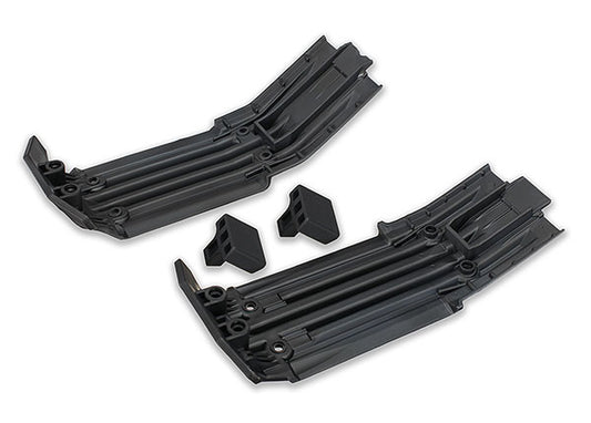 Traxxas® 7744 Skidplate, front (1), rear (1)/ rubber impact cushion (2)