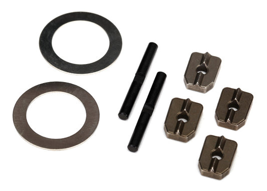 Traxxas® 7783X Spider gear shaft (2)/ spacers (4)/16x23.5x.5 stainless washer (2) (for #7781X aluminum differential carrier)