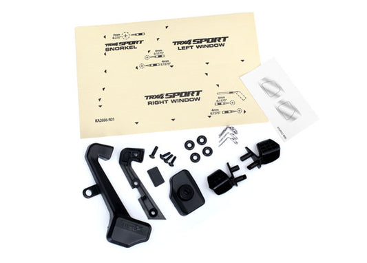 Traxxas® 8119 Mirrors, side (left & right)/ snorkel/ mounting hardware (fits #8111 or #8112 body)