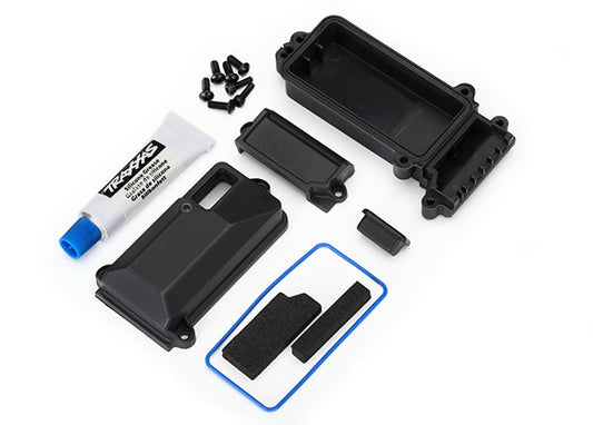 Traxxas® 8224 Box, receiver (sealed)/ wire cover/ foam pads/ silicone grease/ 3x8 BCS (5)/ 2.5x8 CS (2)