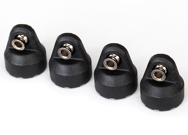 Traxxas® 8361 Shock caps (black) (4) (assembled with hollow balls)