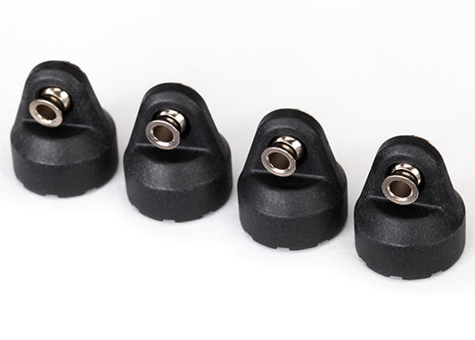 Traxxas® 8361 Shock caps (black) (4) (assembled with hollow balls)