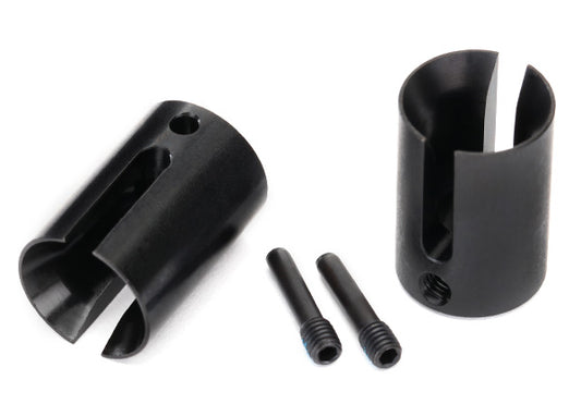 Traxxas® 8652 Drive cup, machined steel (2)/ 4x17mm screw pins (2)